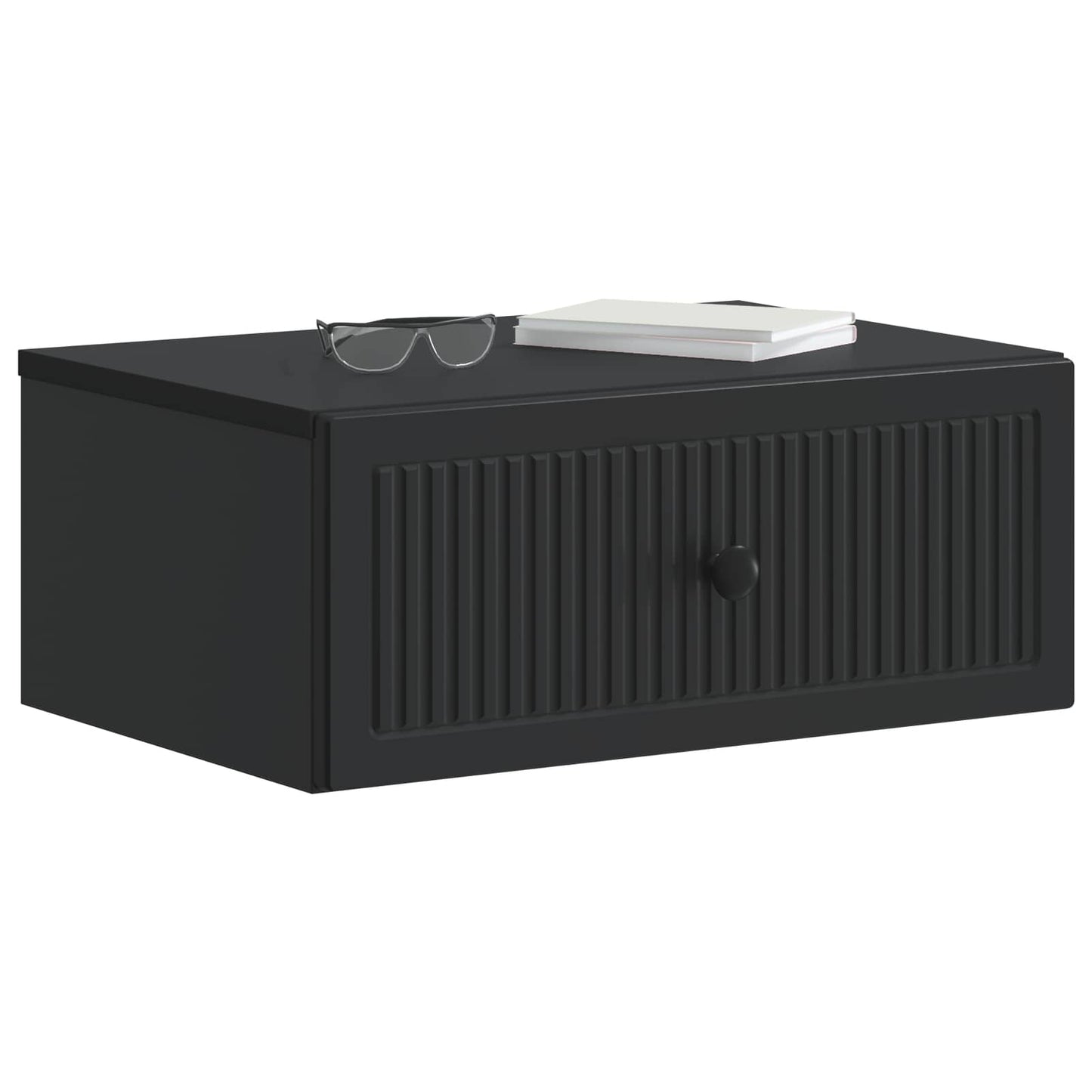 vidaXL Κομοδίνο 2 τμχ. Μαύρο 49 x 34,5 x 20 εκ. Επεξεργασμένο Ξύλο