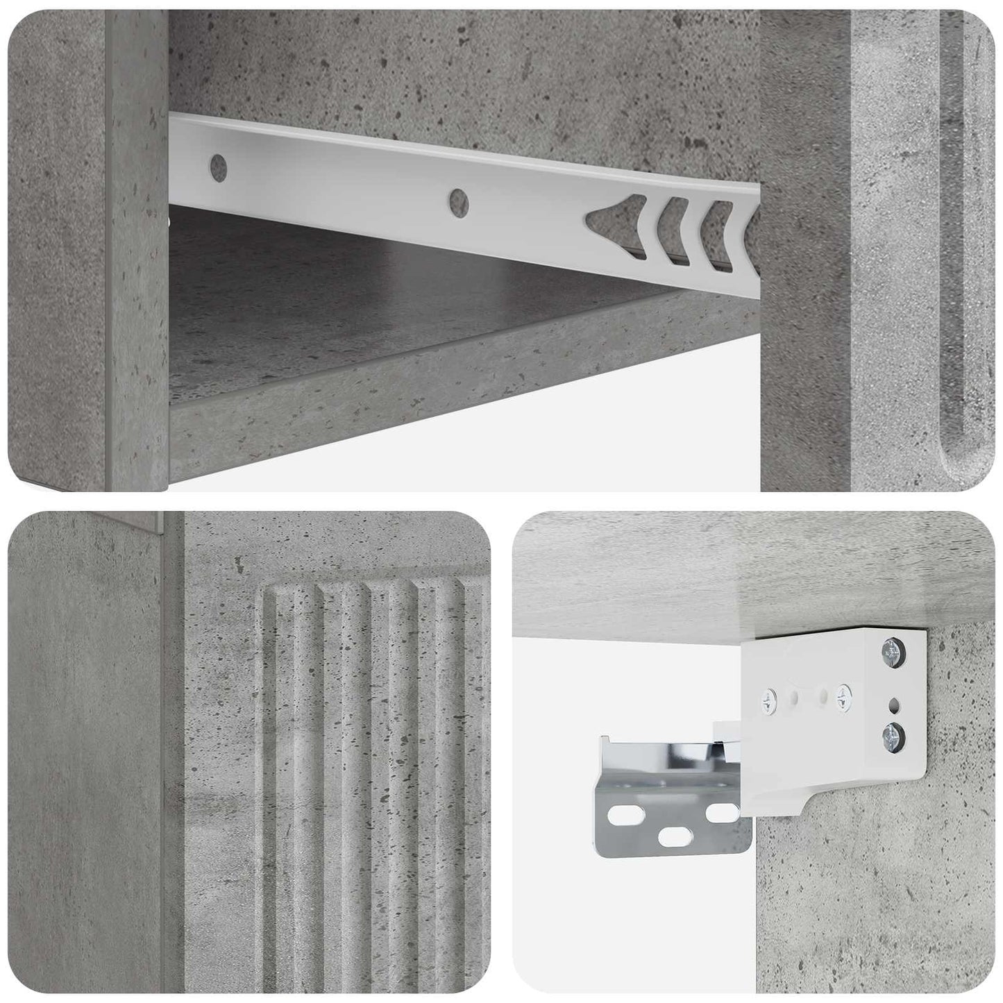 vidaXL Κομοδίνο με συρτάρι Γκρι Σκυροδέματος 49 x 34,5 x 20 εκ.