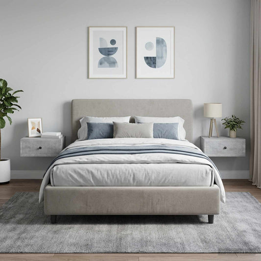 vidaXL Κομοδίνο 2 τμχ. Γκρι Σκυροδέματος 49 x 34,5 x 20 εκ.