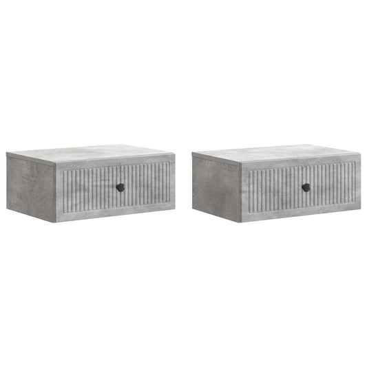 vidaXL Κομοδίνο 2 τμχ. Γκρι Σκυροδέματος 49 x 34,5 x 20 εκ.