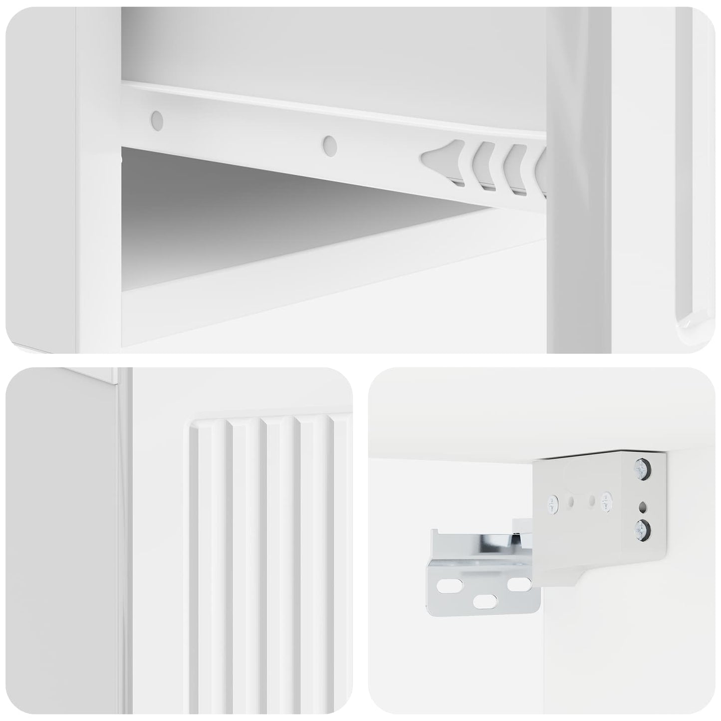 vidaXL Κομοδίνο 2 τμχ. Γυαλιστερό Λευκό 49 x 34,5 x 20 εκ.