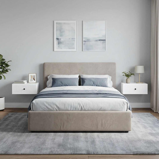 vidaXL Κομοδίνο 2 τμχ. Γυαλιστερό Λευκό 49 x 34,5 x 20 εκ.