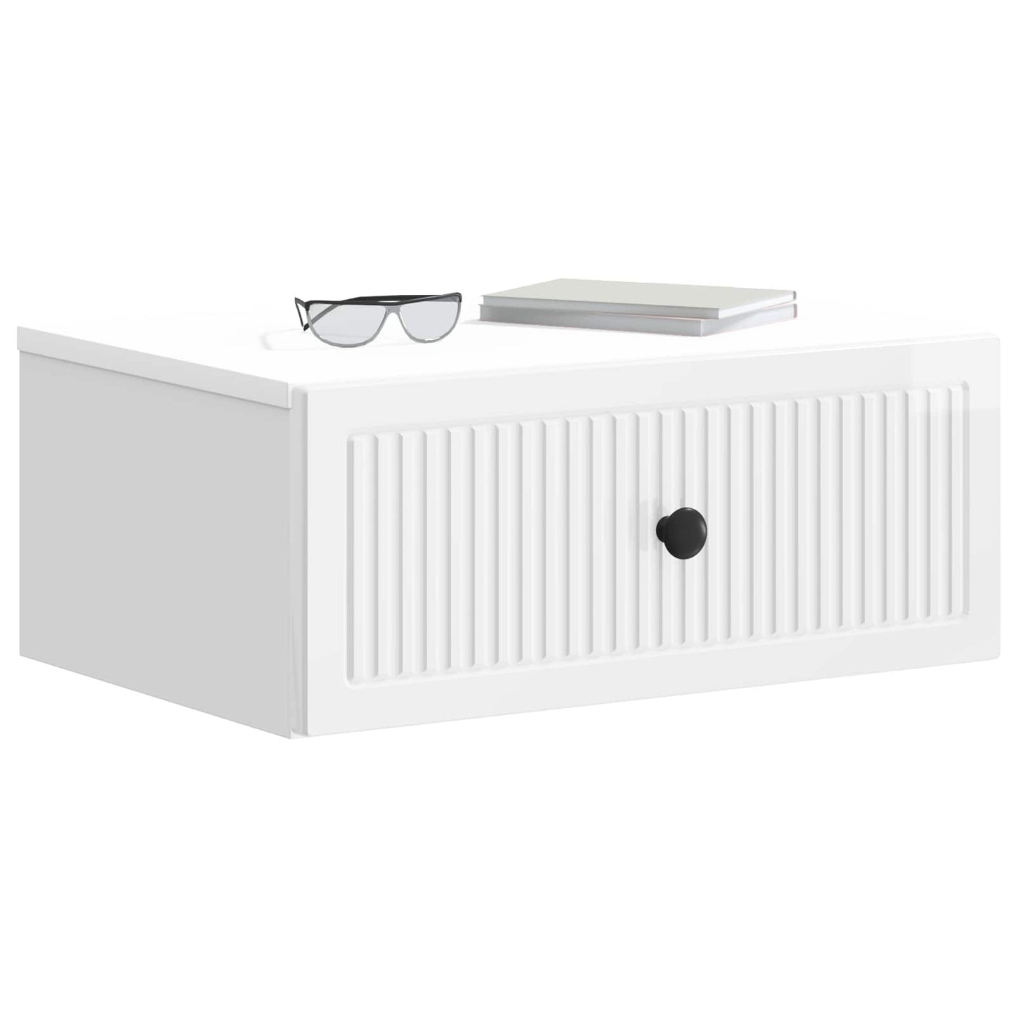 vidaXL Κομοδίνο 2 τμχ. Γυαλιστερό Λευκό 49 x 34,5 x 20 εκ.