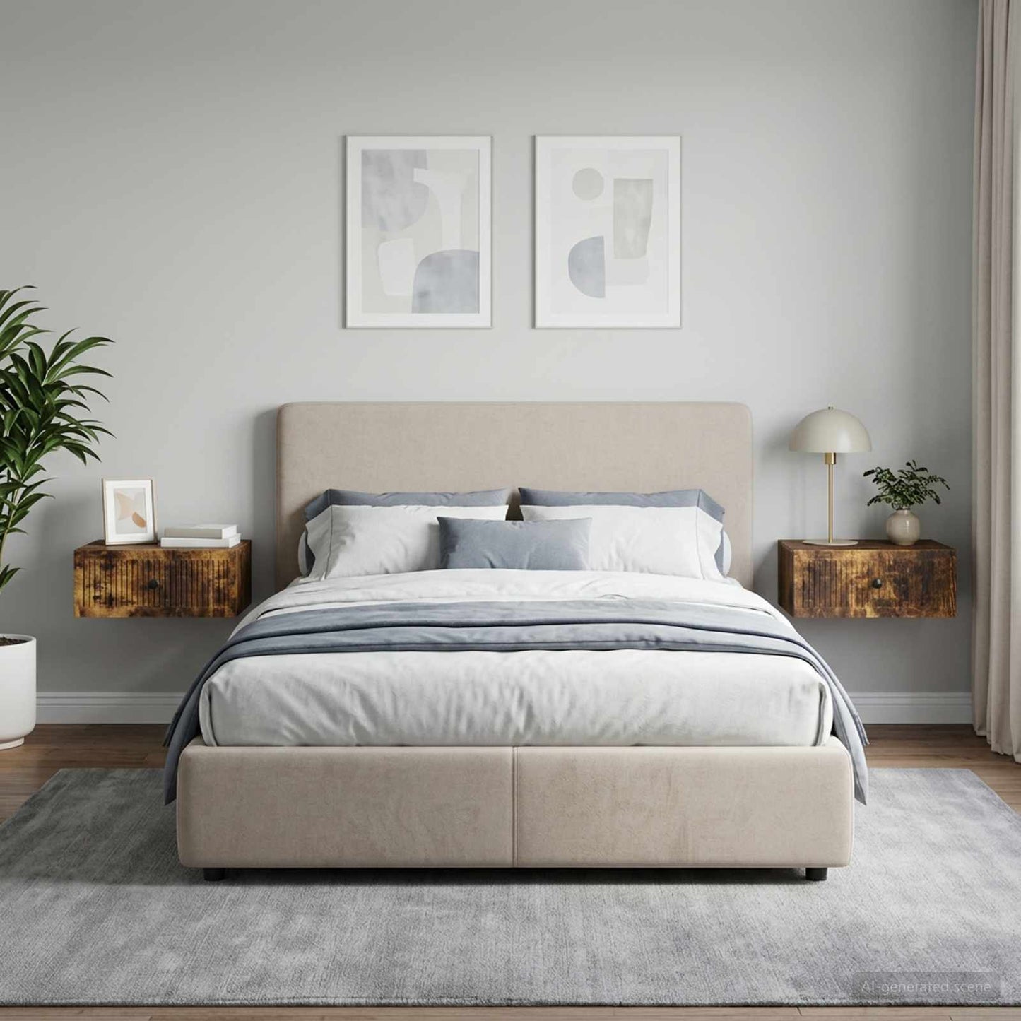 vidaXL Κομοδίνο 2 τμχ. Καπνισμένο Ξύλο Δρυός 49 x 34,5 x 20 εκ.