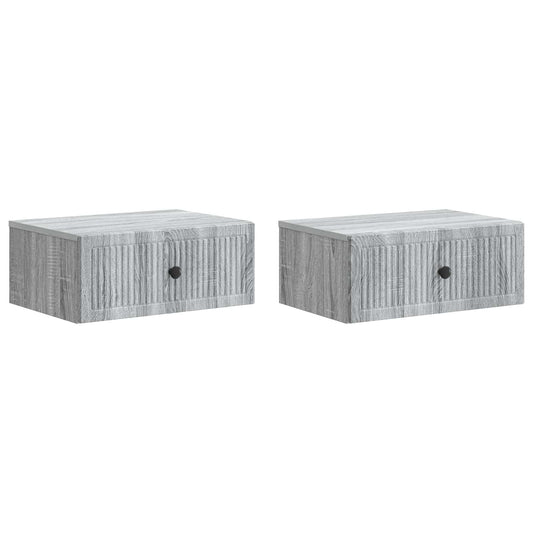 vidaXL Κομοδίνο 2 τμχ. Γκρι Sonoma 49 x 34,5 x 20 εκ.
