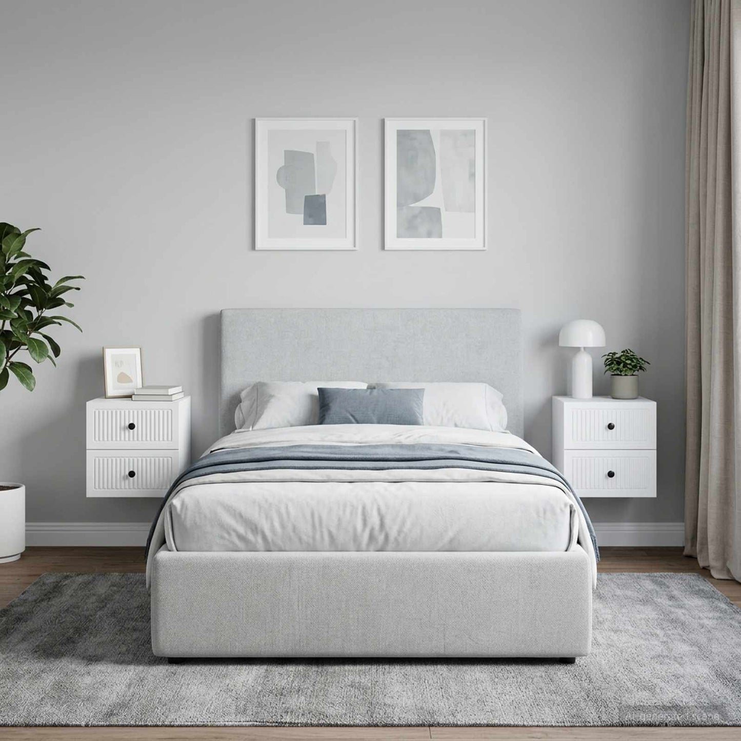 vidaXL Τοίχου Κρεμαστό Κομοδίνο 2 τεμ. Λευκό 33 x 34,5 x 40 εκ