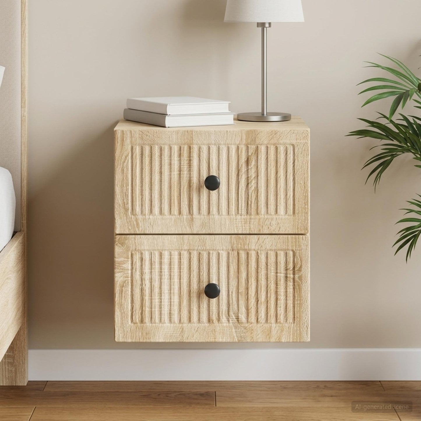 vidaXL Τοίχου Κρεμαστό Κομοδίνο Sonoma Δρυς 33 x 34,5 x 40 εκ