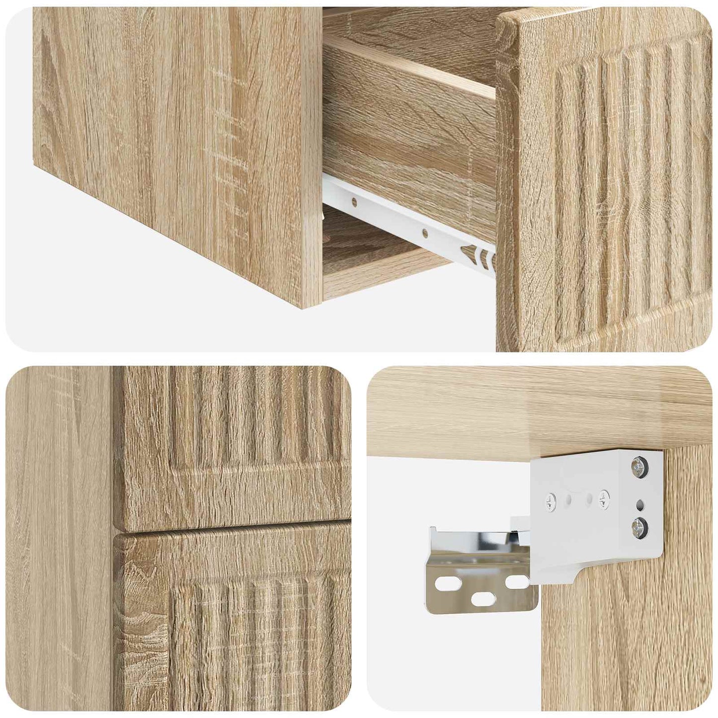 vidaXL Τοίχου Κρεμαστό Κομοδίνο 2 τμχ. Sonoma Δρυς 33 x 34,5 x 40 εκ