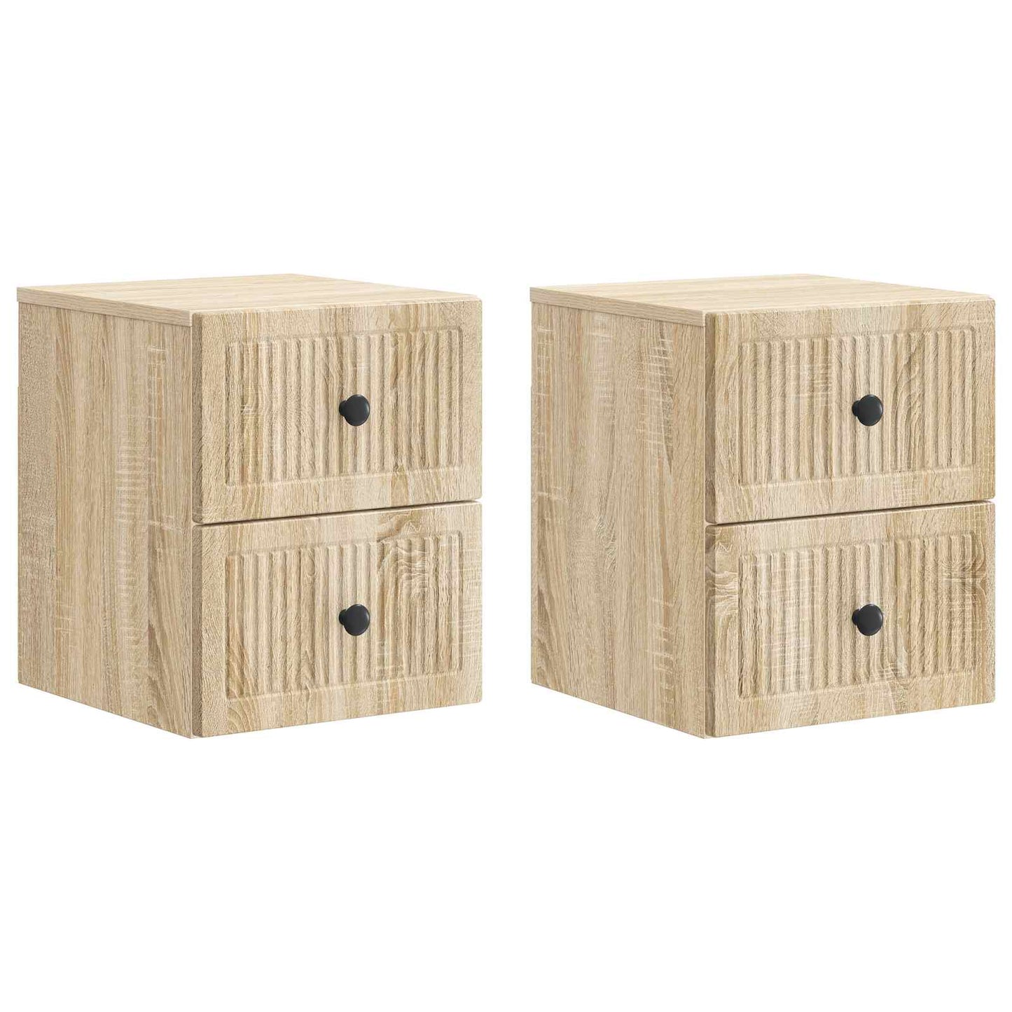 vidaXL Τοίχου Κρεμαστό Κομοδίνο 2 τμχ. Sonoma Δρυς 33 x 34,5 x 40 εκ
