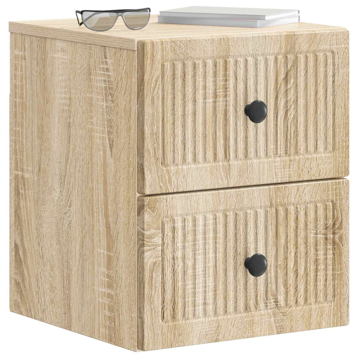 vidaXL Τοίχου Κρεμαστό Κομοδίνο 2 τμχ. Sonoma Δρυς 33 x 34,5 x 40 εκ