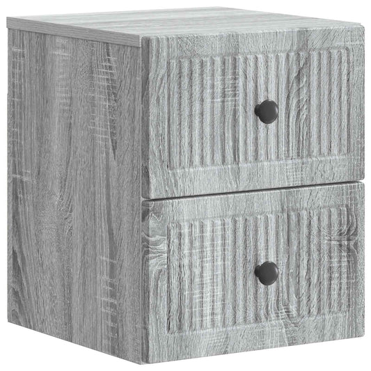 vidaXL Τοίχου Κρεμαστό Κομοδίνο Γκρι Sonoma 33 x 34,5 x 40 εκ