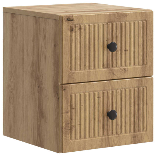 vidaXL Τοίχου Κρεμαστό Κομοδίνο Artisan Δρυς 33 x 34,5 x 40 εκ