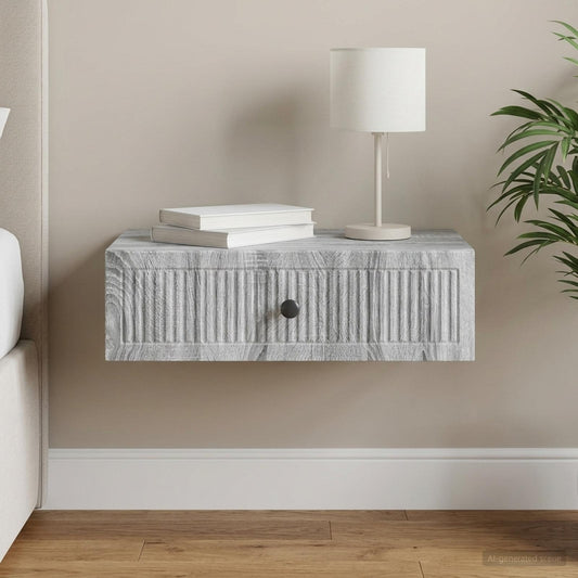 vidaXL Τραπεζάκι Τοίχου Γκρι Sonoma 59 x 34,5 x 17 εκ.