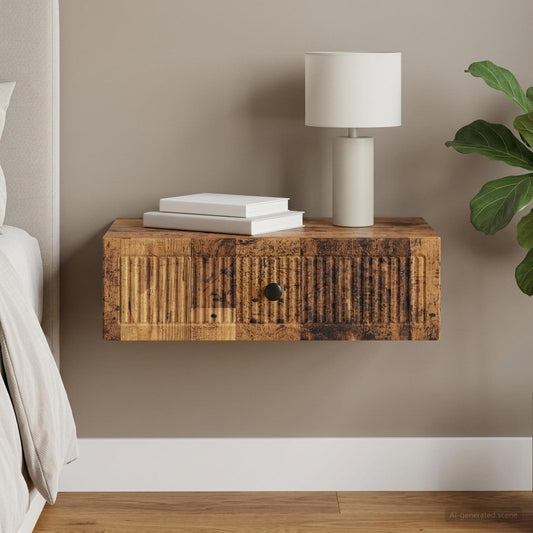 vidaXL Τραπεζάκι Τοίχου Παλαιωμένο ξύλο 59 x 34,5 x 17 εκ.