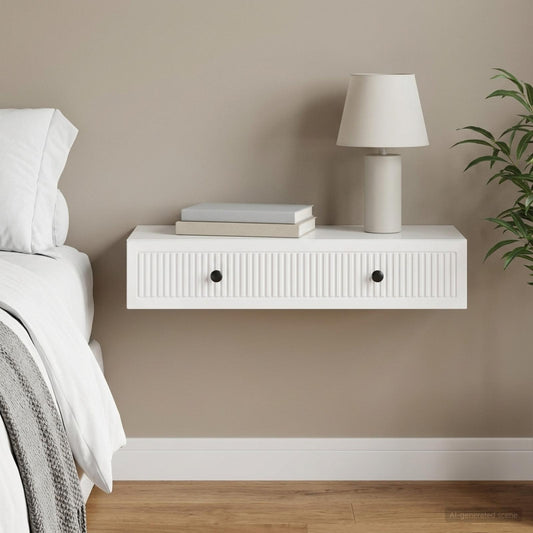 vidaXL Τραπεζάκι Τοίχου Γυαλιστερό Λευκό 87,5 x 34,5 x 17 εκ.