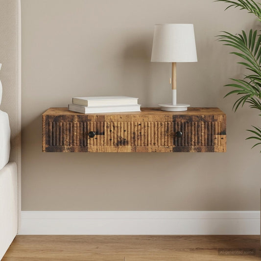 vidaXL Τραπεζάκι Τοίχου Παλαιωμένο ξύλο 87,5 x 34,5 x 17 εκ.