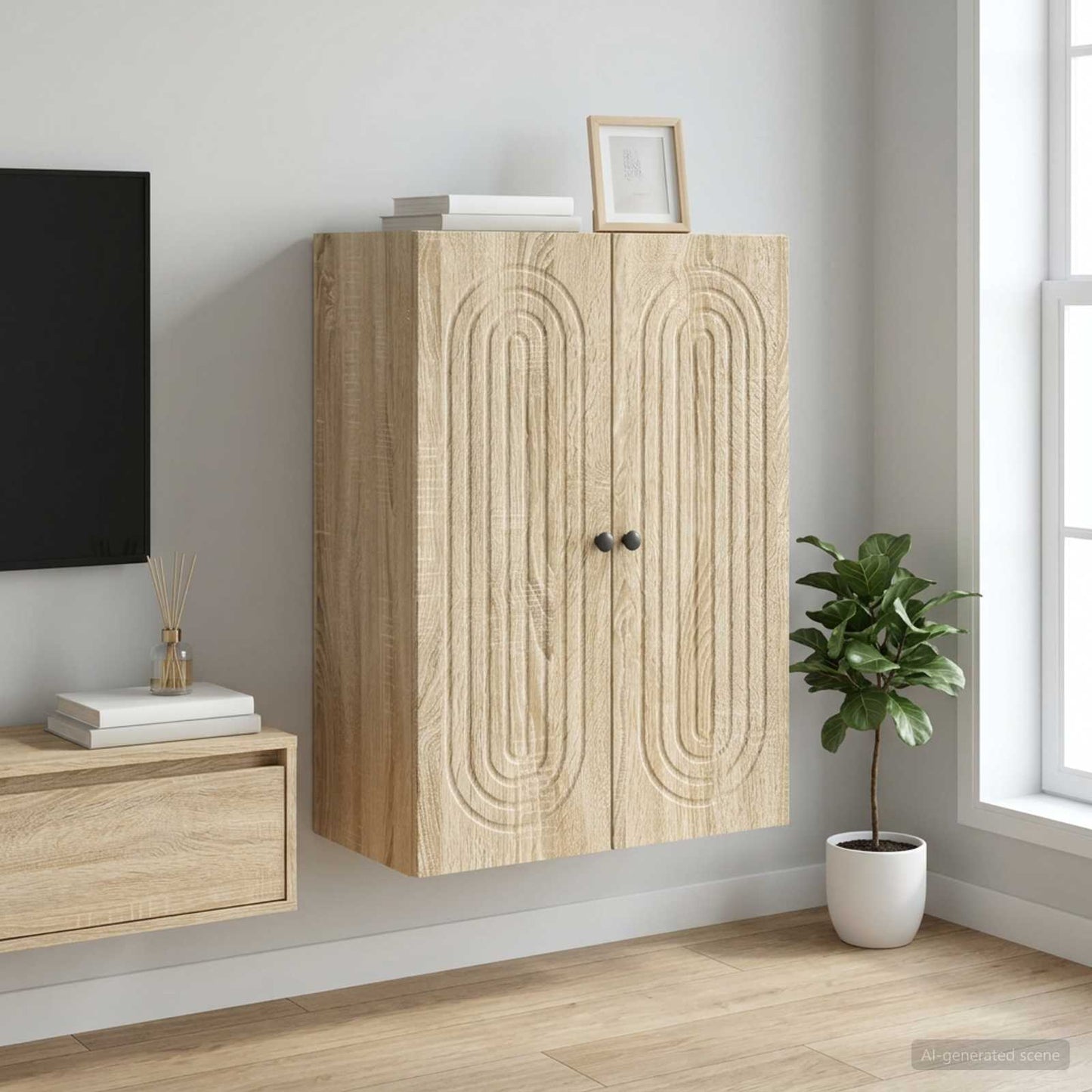 vidaXL Τοίχου Ντουλάπα Sonoma Δρυς 66 x 34,5 x 90 εκ