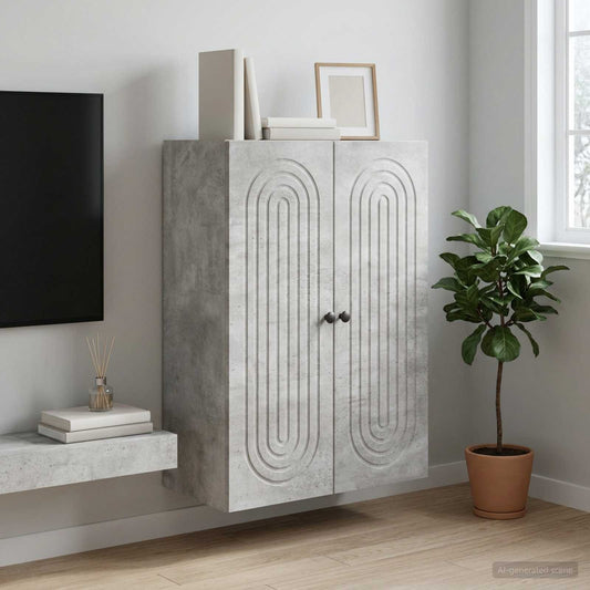 vidaXL Τοίχου Ντουλάπα Γκρι Σκυροδέματος 66 x 34,5 x 90 εκ