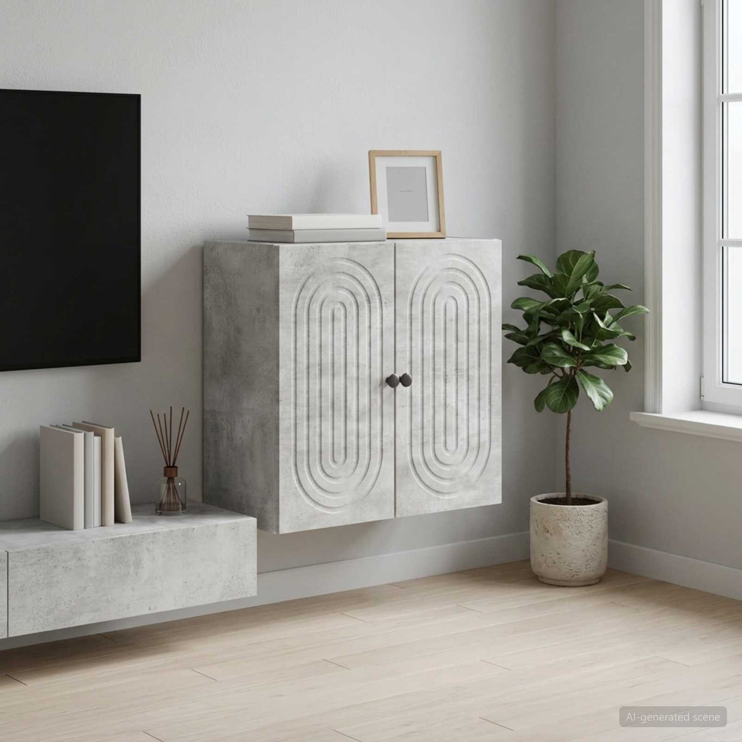 vidaXL Τοίχου Ντουλάπα Γκρι Σκυροδέματος 59 x 31 x 60 εκ