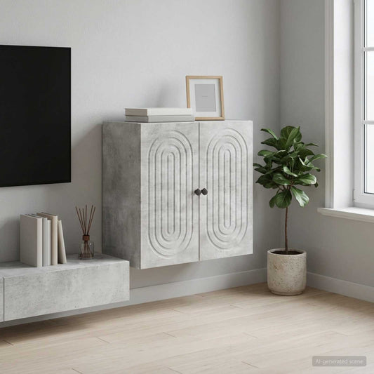 vidaXL Τοίχου Ντουλάπα Γκρι Σκυροδέματος 59 x 31 x 60 εκ