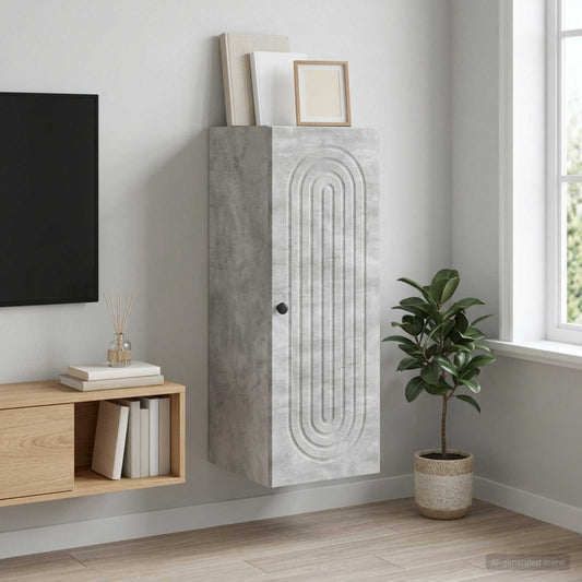 vidaXL Τοίχου Ντουλάπα Γκρι Σκυροδέματος 33 x 34,5 x 90 εκ