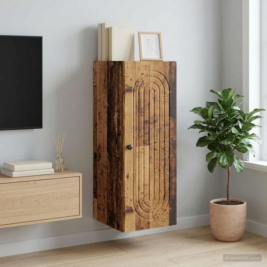 vidaXL Τοίχου Ντουλάπα Παλαιωμένο ξύλο 33 x 34,5 x 90 εκ