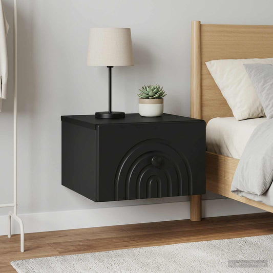 vidaXL Τοίχου Κρεμαστό Κομοδίνο 2 τμχ. Μαύρο 33 x 34,5 x 20 εκ