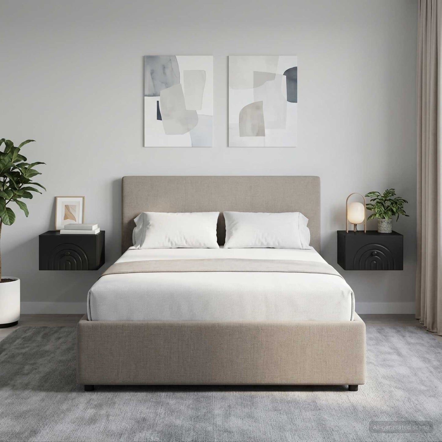 vidaXL Τοίχου Κρεμαστό Κομοδίνο 2 τμχ. Μαύρο 33 x 34,5 x 20 εκ