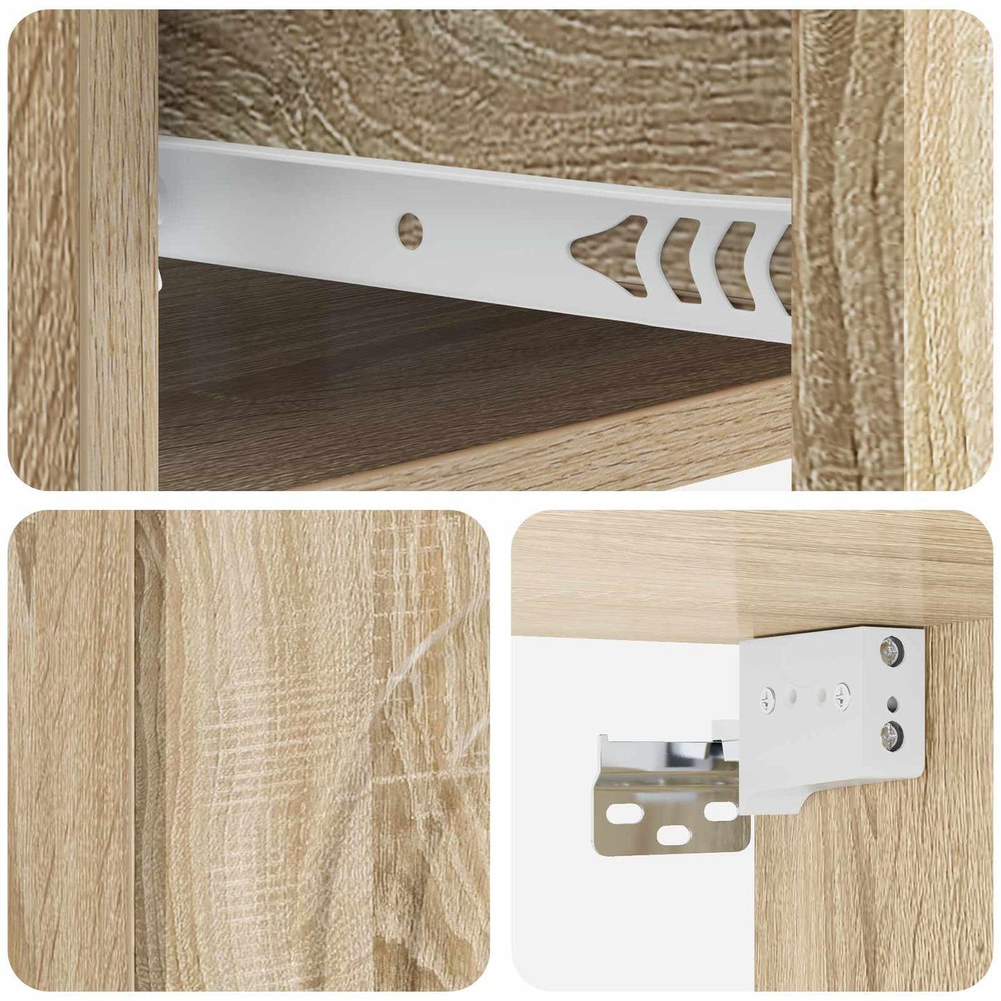 vidaXL Τοίχου Κρεμαστό Κομοδίνο 2 τμχ. Sonoma Δρυς 33 x 34,5 x 20 εκ