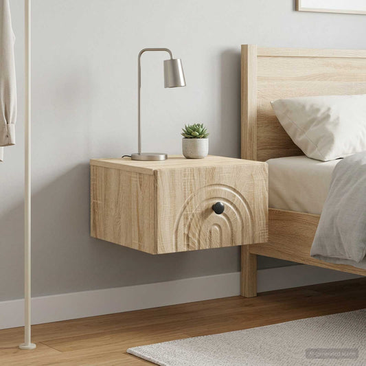 vidaXL Τοίχου Κρεμαστό Κομοδίνο 2 τμχ. Sonoma Δρυς 33 x 34,5 x 20 εκ