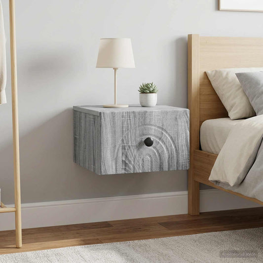vidaXL Τοίχου Κρεμαστό Κομοδίνο 2 τμχ. Γκρι Sonoma 33 x 34,5 x 20 εκ