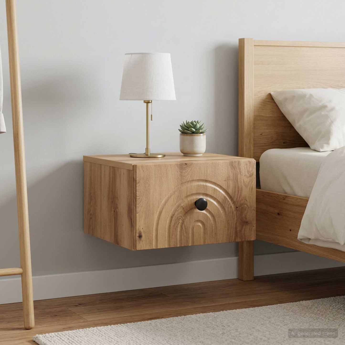 vidaXL Τοίχου Κρεμαστό Κομοδίνο 2 τμχ. Artisan Δρυς 33 x 34,5 x 20 εκ