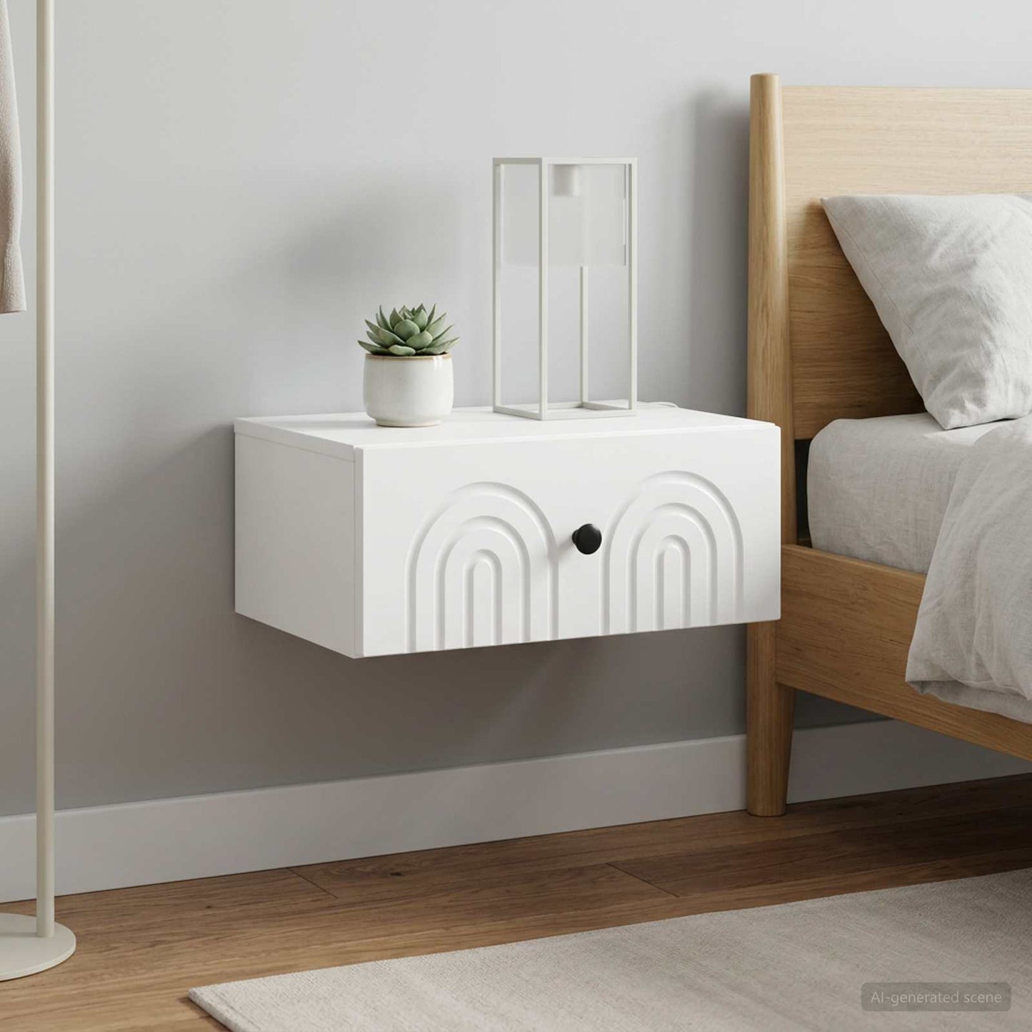vidaXL Τοίχου Κρεμαστό Κομοδίνο 2 τεμ. Λευκό 49 x 34,5 x 20 εκ.