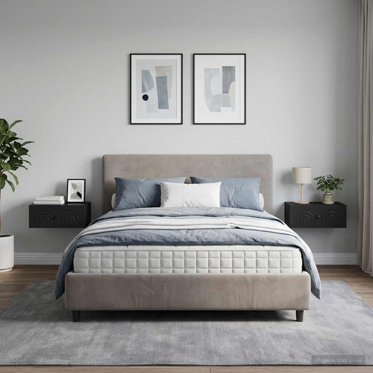 vidaXL Τοίχου Κρεμαστό Κομοδίνο 2 τμχ. Μαύρο 49 x 34,5 x 20 εκ.