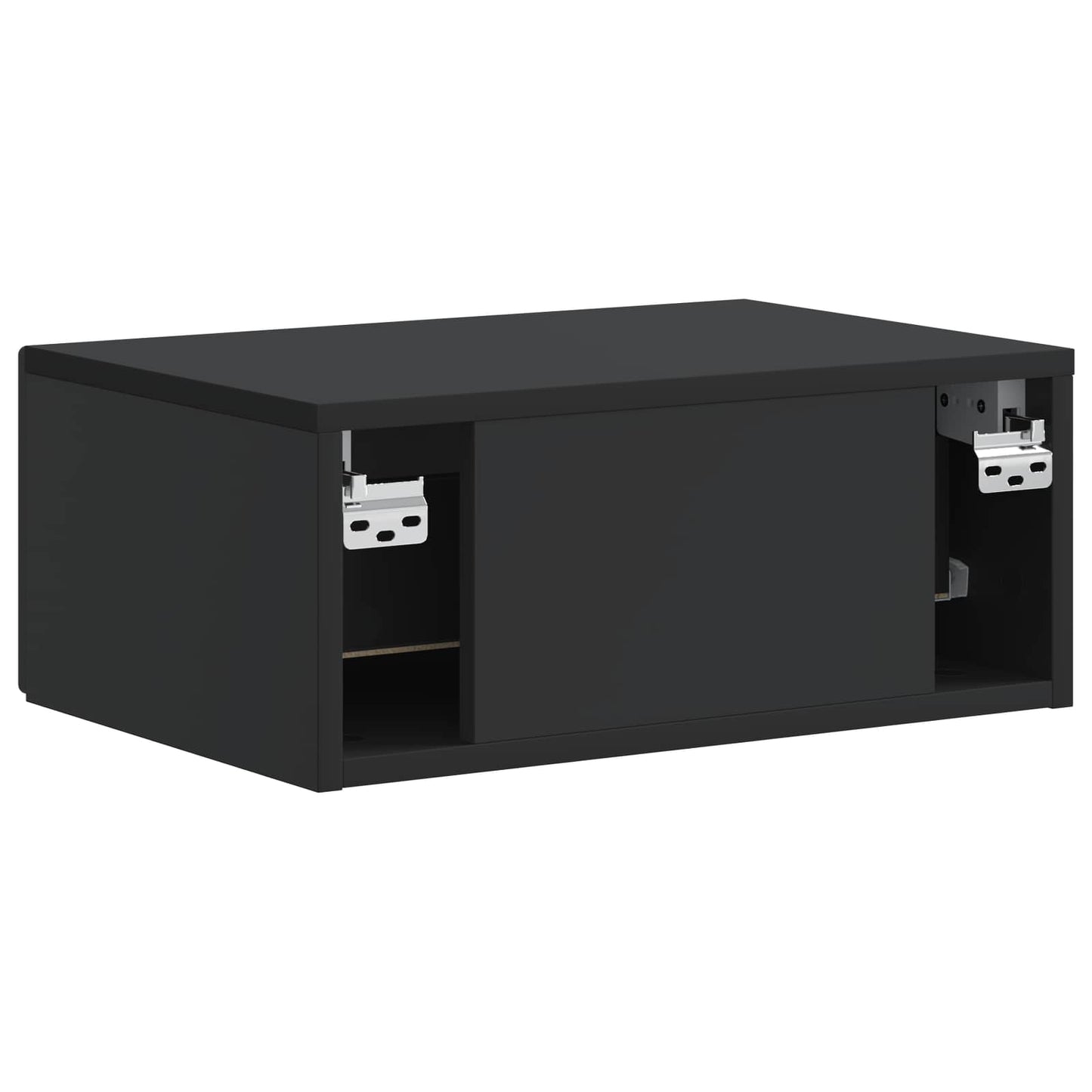 vidaXL Τοίχου Κρεμαστό Κομοδίνο 2 τμχ. Μαύρο 49 x 34,5 x 20 εκ.