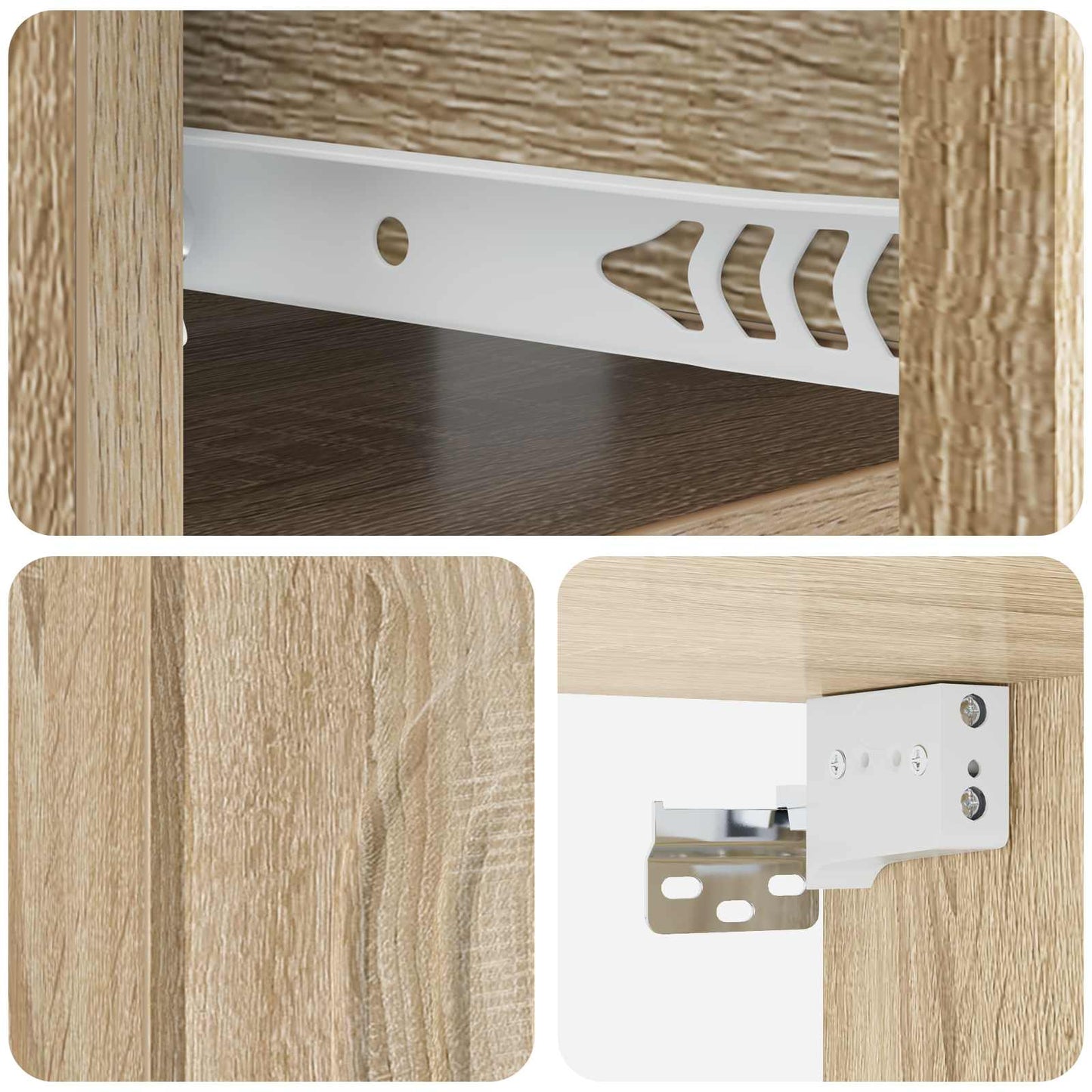 vidaXL Τοίχου Κρεμαστό Κομοδίνο 2 τμχ. Sonoma Δρυς 49 x 34,5 x 20 εκ.