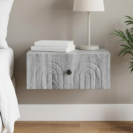 vidaXL Τοίχου Κρεμαστό Κομοδίνο Γκρι Sonoma 49 x 34,5 x 20 εκ.