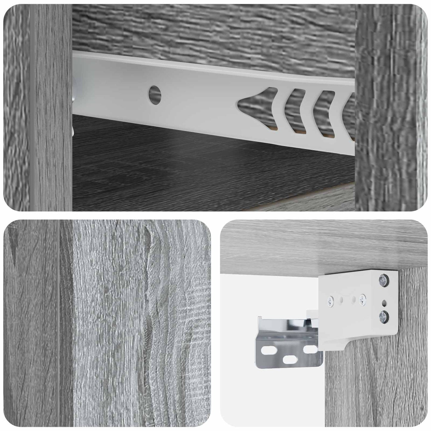 vidaXL Τοίχου Κρεμαστό Κομοδίνο 2 τμχ. Γκρι Sonoma 49 x 34,5 x 20 εκ.