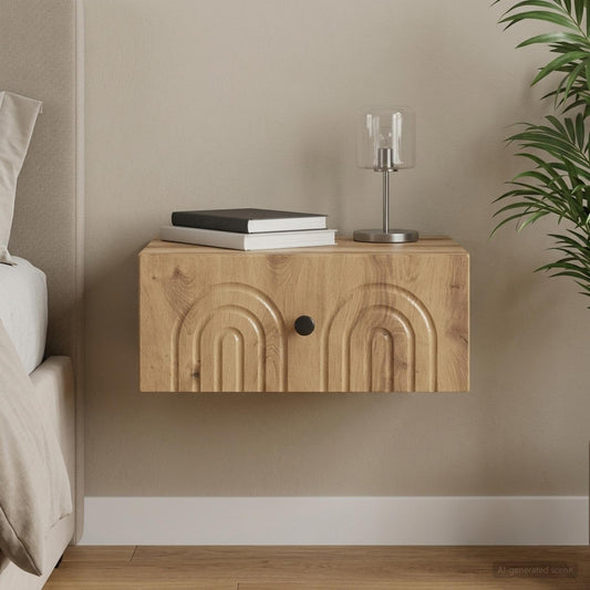 vidaXL Τοίχου Κρεμαστό Κομοδίνο Artisan Δρυς 49 x 34,5 x 20 εκ.
