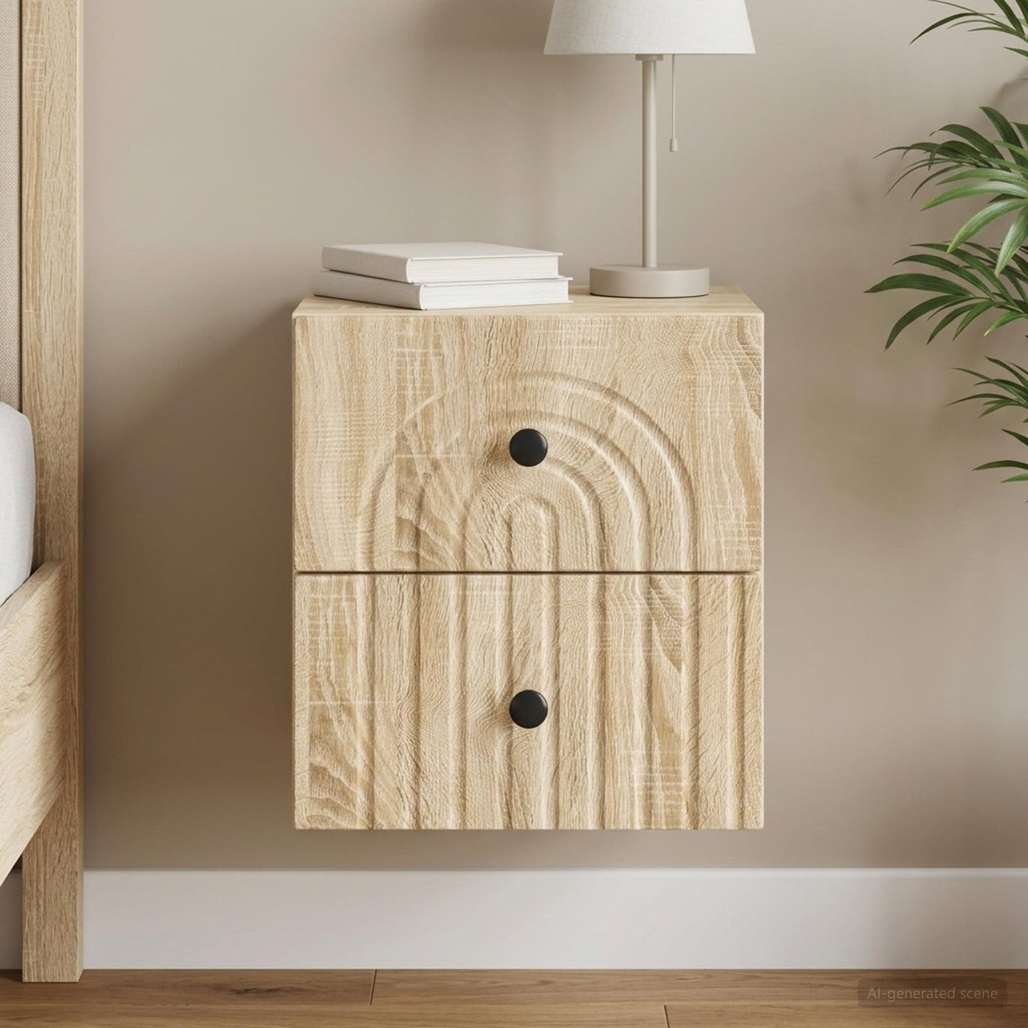 vidaXL Τοίχου Κρεμαστό Κομοδίνο Sonoma Δρυς 33 x 34,5 x 40 εκ