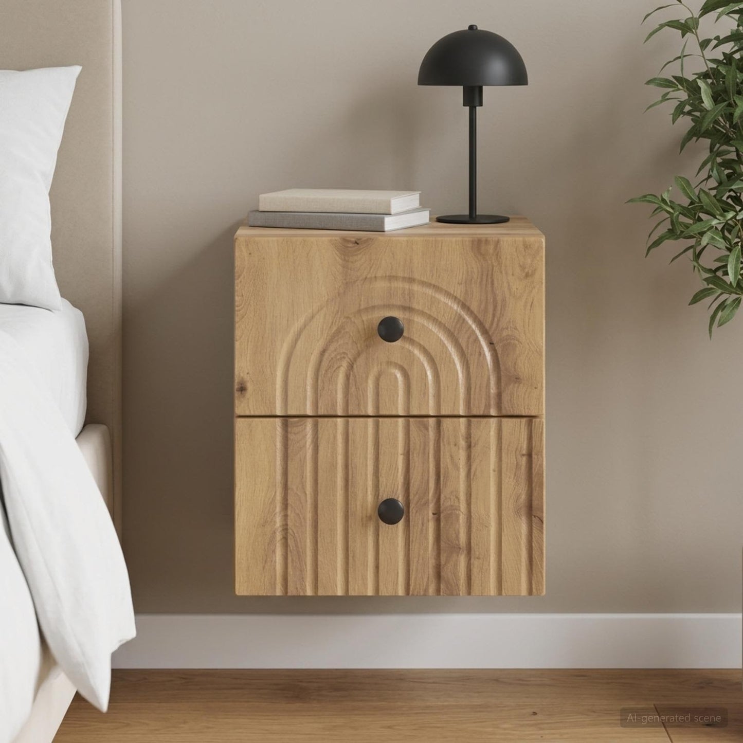 vidaXL Τοίχου Κρεμαστό Κομοδίνο Artisan Δρυς 33 x 34,5 x 40 εκ