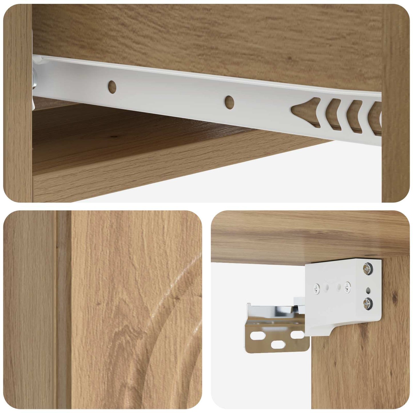 vidaXL Τραπεζάκι Τοίχου 59 x 34,5 x 17 εκ. Επεξεργασμένο Ξύλο