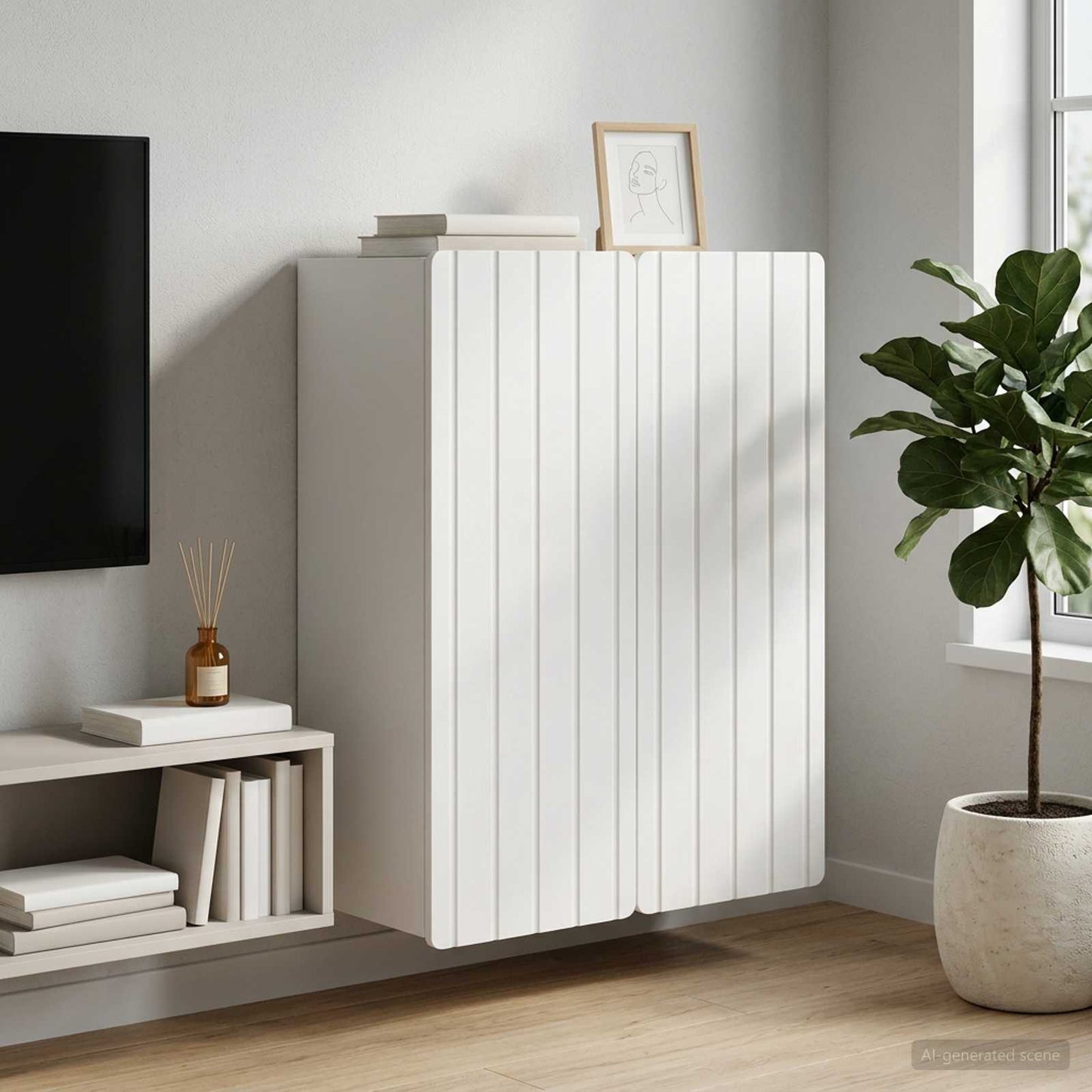vidaXL Τοίχου Ντουλάπα Λευκό 66 x 34,5 x 92 εκ. Επεξεργασμένο Ξύλο