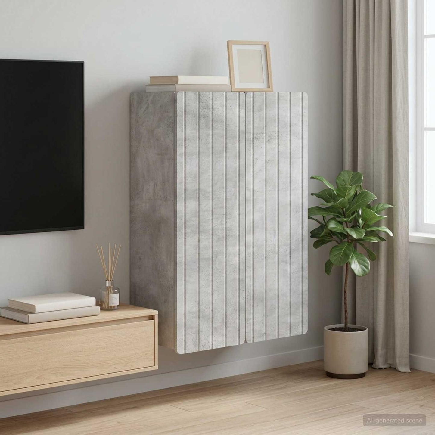 vidaXL Τοίχου Ντουλάπα Γκρι Σκυροδέματος 66 x 34,5 x 92 εκ.