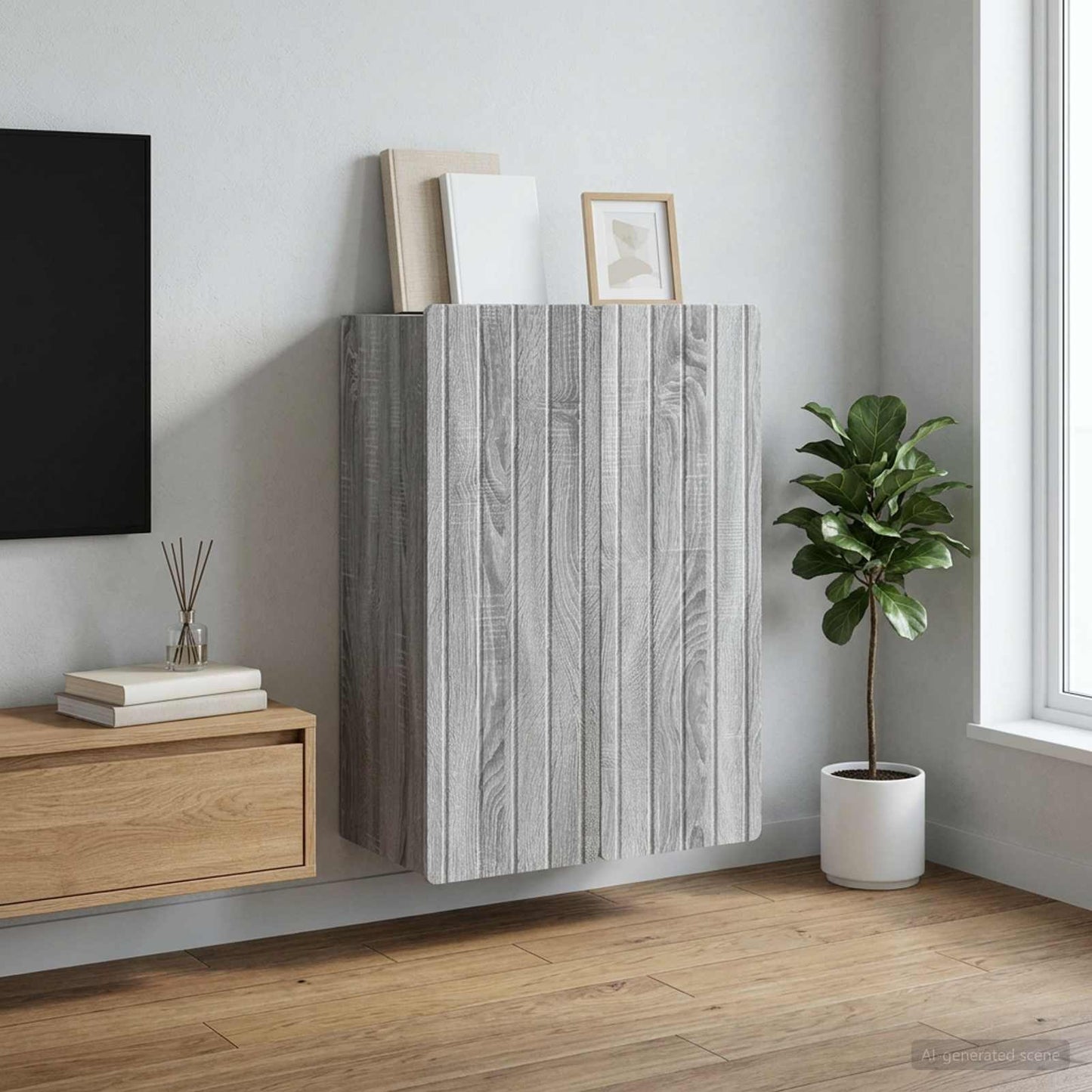 vidaXL Τοίχου Ντουλάπα Γκρι Sonoma 66 x 34,5 x 92 εκ.