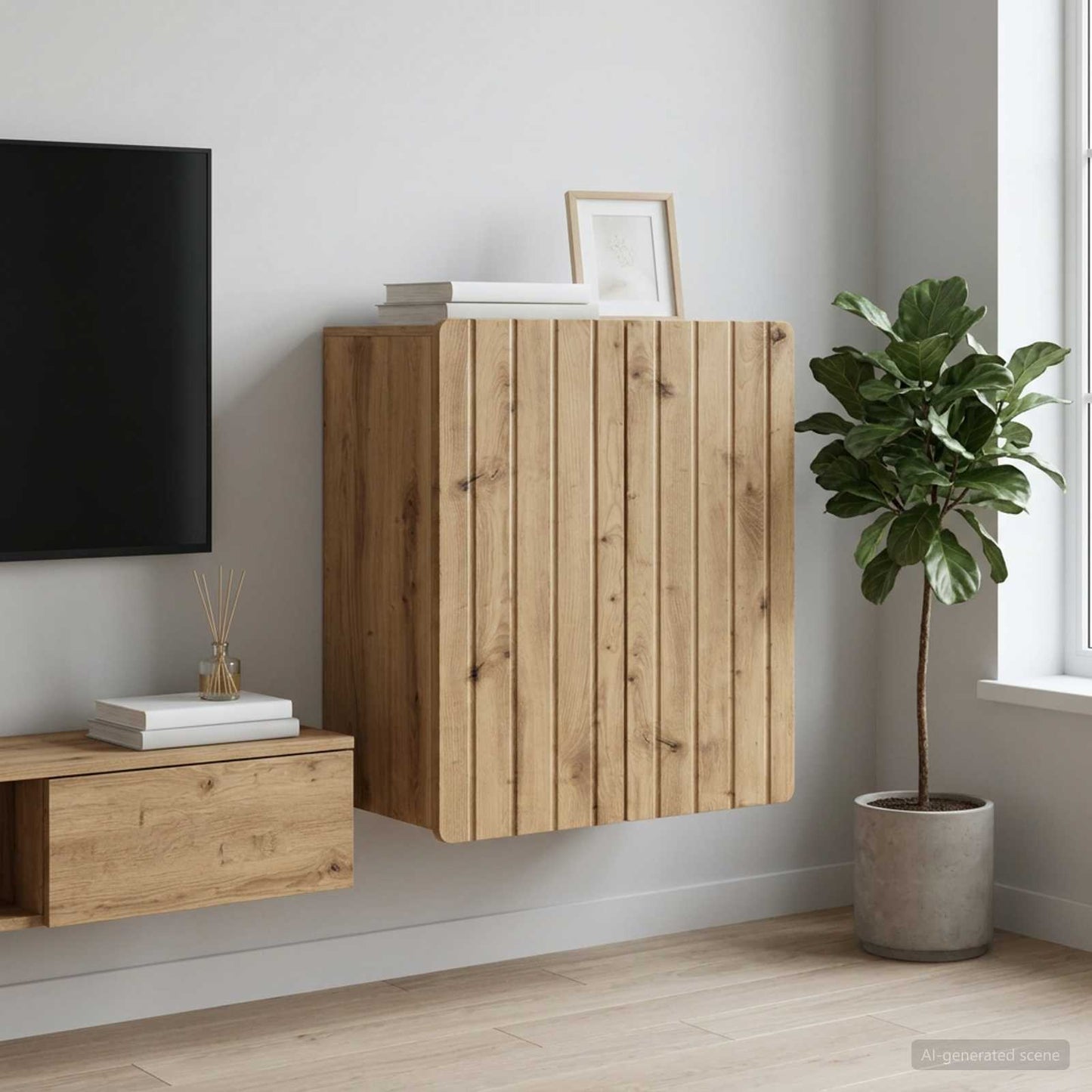 vidaXL Τοίχου Ντουλάπα 59 x 31 x 64 εκ. Επεξεργασμένο Ξύλο