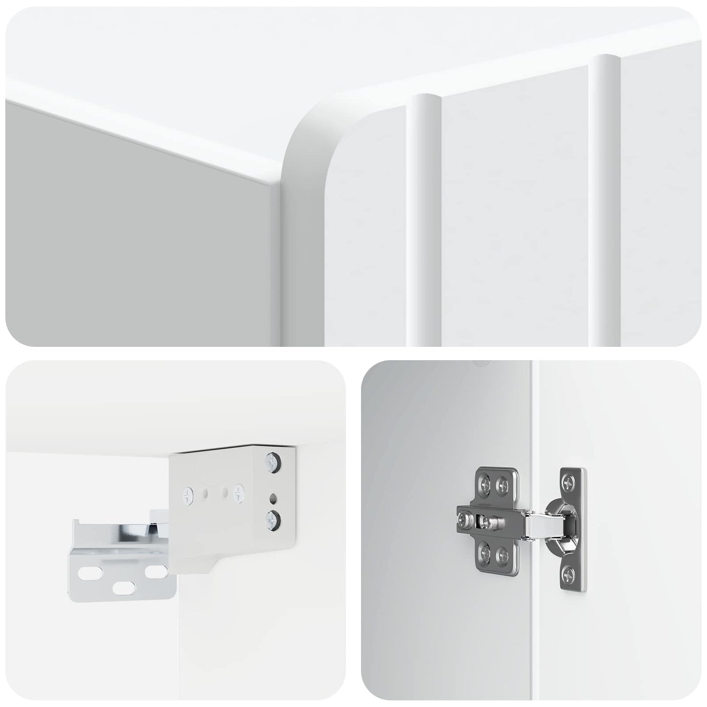 vidaXL Τοίχου Ντουλάπα Λευκό 33 x 34,5 x 94 εκ. Επεξεργασμένο Ξύλο