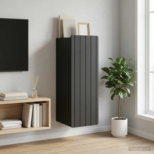 vidaXL Τοίχου Ντουλάπα Μαύρο 33 x 34,5 x 94 εκ. Επεξεργασμένο Ξύλο