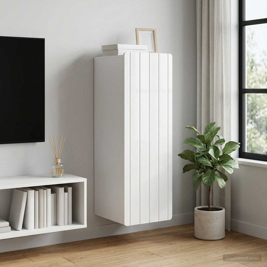 vidaXL Τοίχου Ντουλάπα Γυαλιστερό Λευκό 33 x 34,5 x 94 εκ.