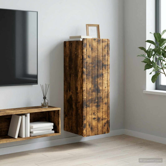 vidaXL Τοίχου Ντουλάπα Καπνισμένο Ξύλο Δρυός 33 x 34,5 x 94 εκ.